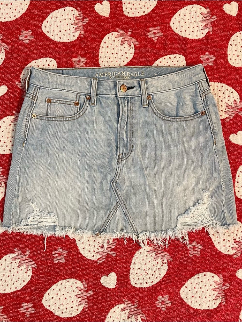 American Eagle Outfitters Distressed Denim Mini Skirt